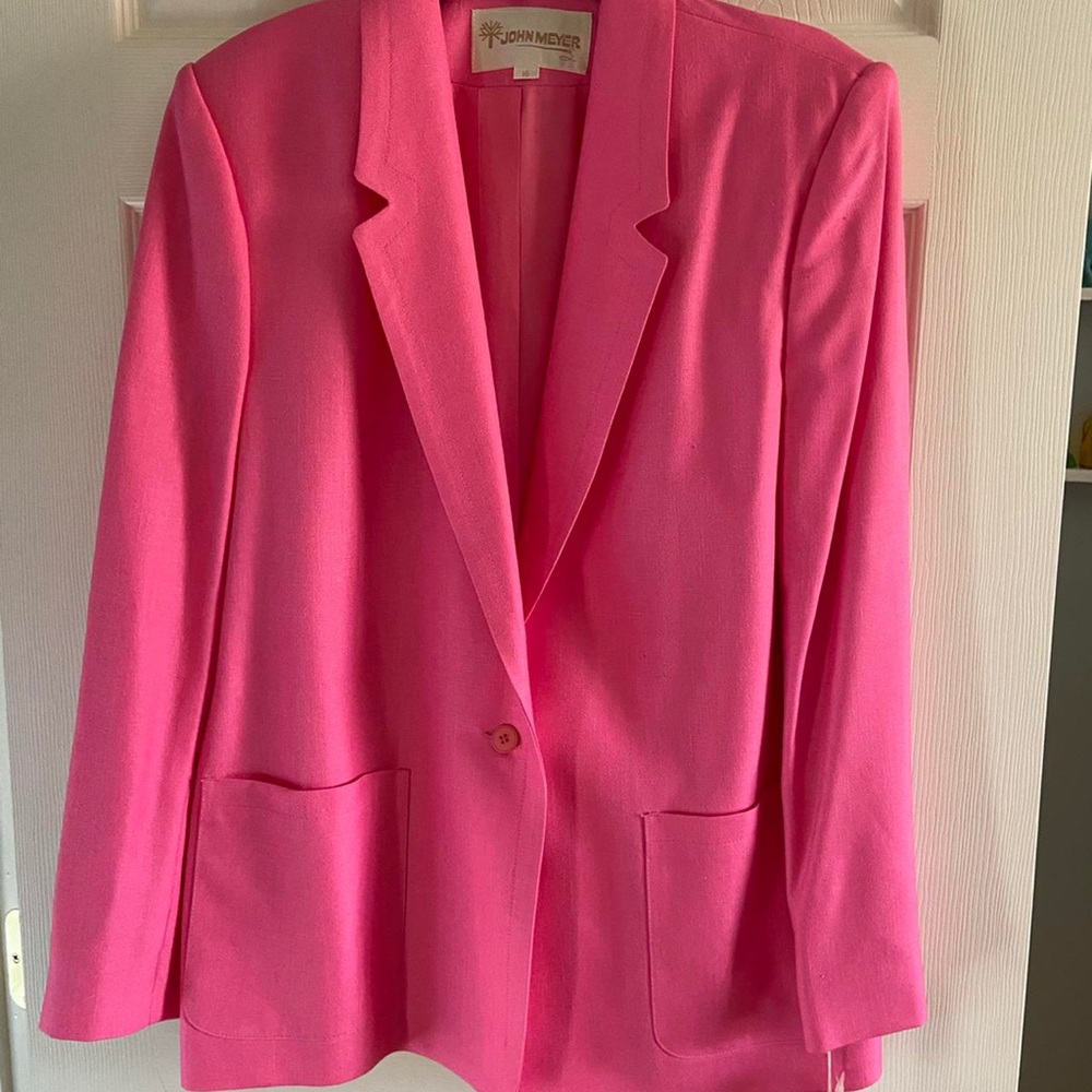 Vintage John Meyer Pink Blazer Size 16 new with tags attached!